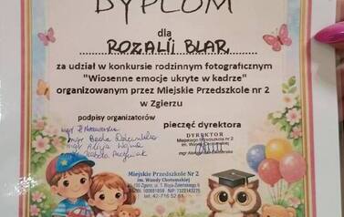 Dyplom za udział w konkursie