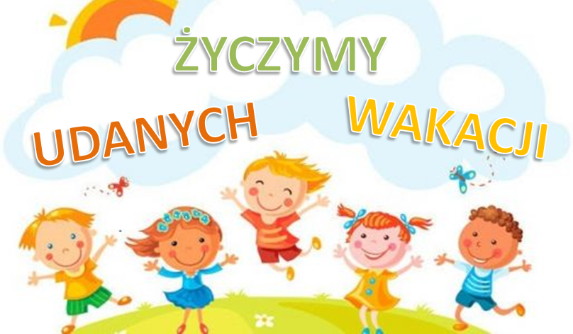 plakat z&nbsp;życzeniami udanych wakacji